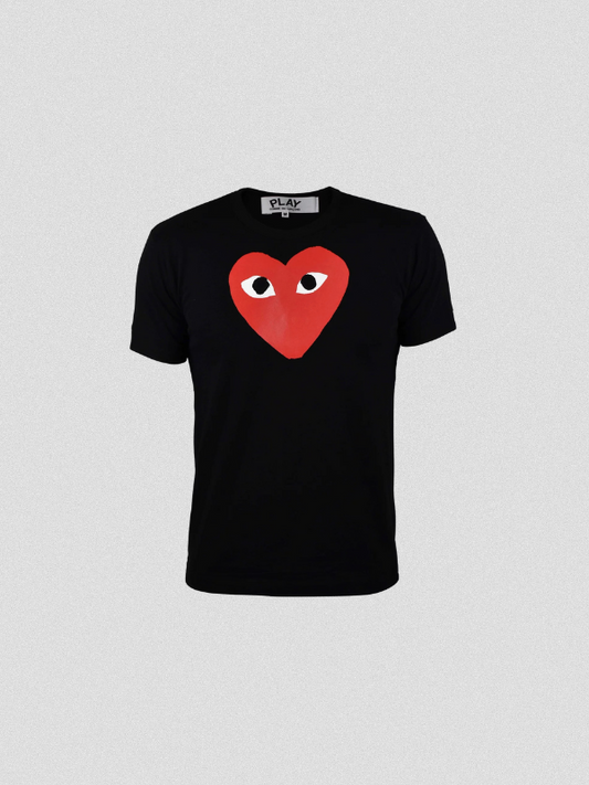 Camiseta Comme Des Garçons Play Black Big Stamp Red Logo