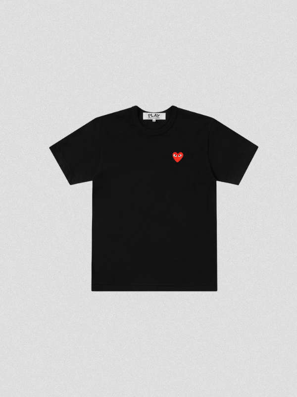 Camiseta Comme Des Garçons Play Black Red Logo