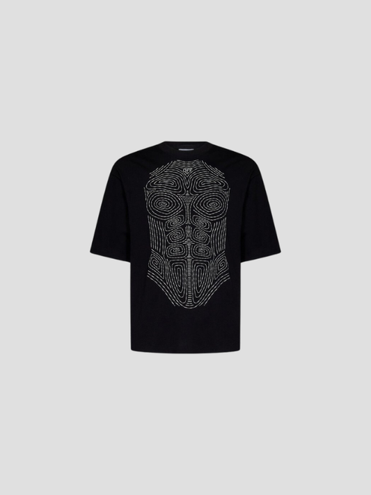 CAMISETA OFF-WHITE CREWNECK BODY STITCH WITH EMBROIDERY BLACK