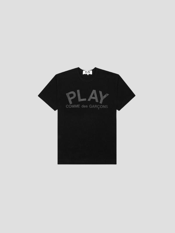 Camiseta Comme Des Garçons Play Black Text - Camiseta - View 3