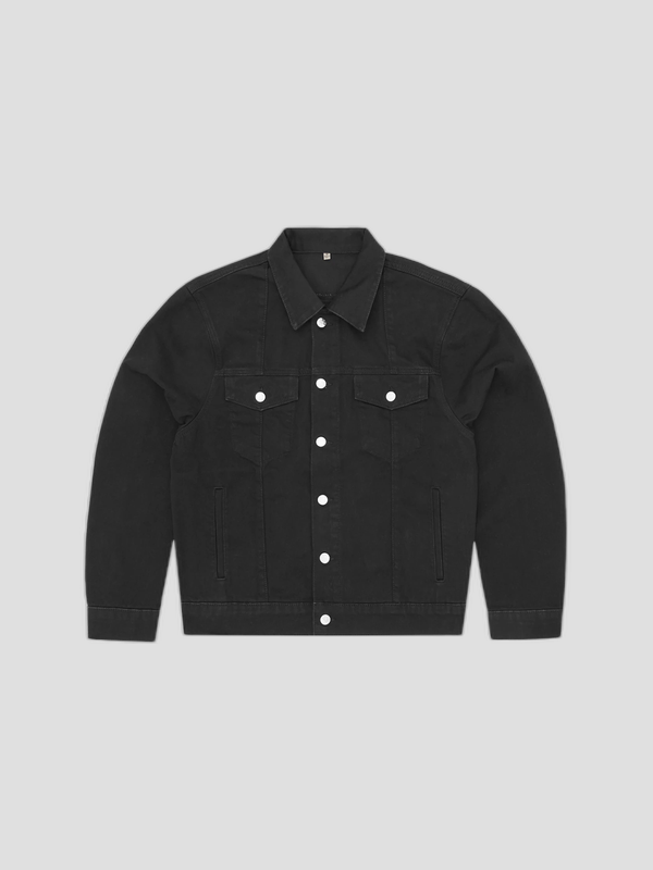 Corteiz C-Star Stitch-Down Denim Jacket Triple Black