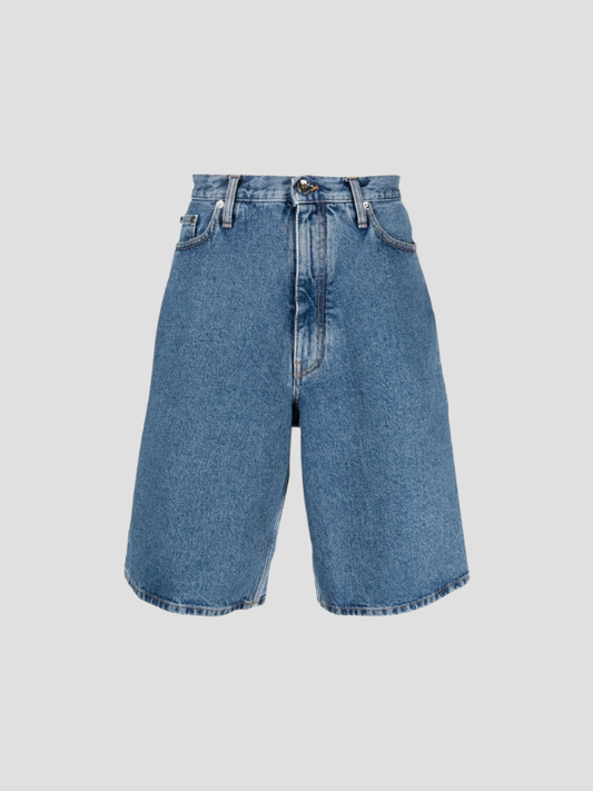 PANTALON OFF-WHITE DENIM SHORTS BLUE