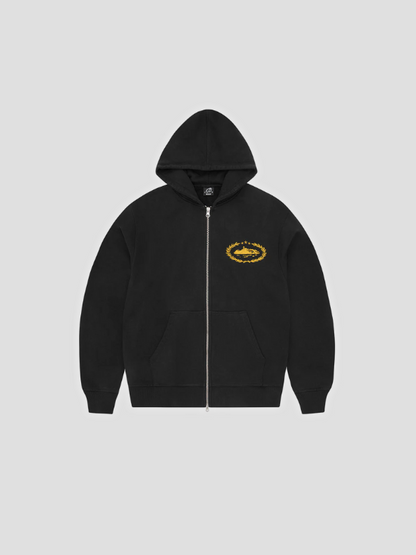 SUDADERA ZIPPED CORTEIZ SUPERIOR ROYAL BLACK YELLOW