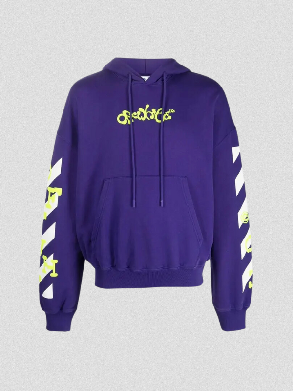 OFF-WHITE HOODIE PURPLE OPPOSITE ARROW