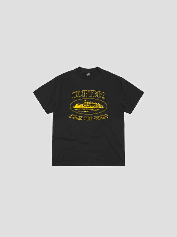 CAMISETA CORTEIZ ALCATRAZ RULES THE WORLD TEE BLACK YELLOW