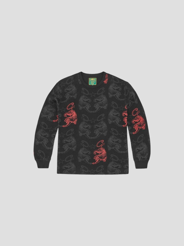 CAMISETA LONGSLEEVE CORTEIZ TIGER WAFFLE BLACK