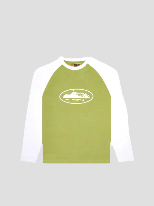 Camiseta Corteiz Raglan LS Verde Salvia