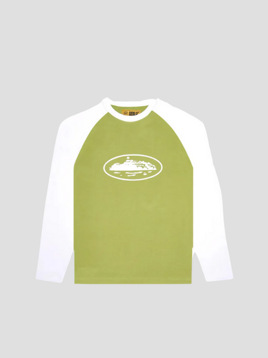 Camiseta Corteiz Raglan LS Verde Salvia